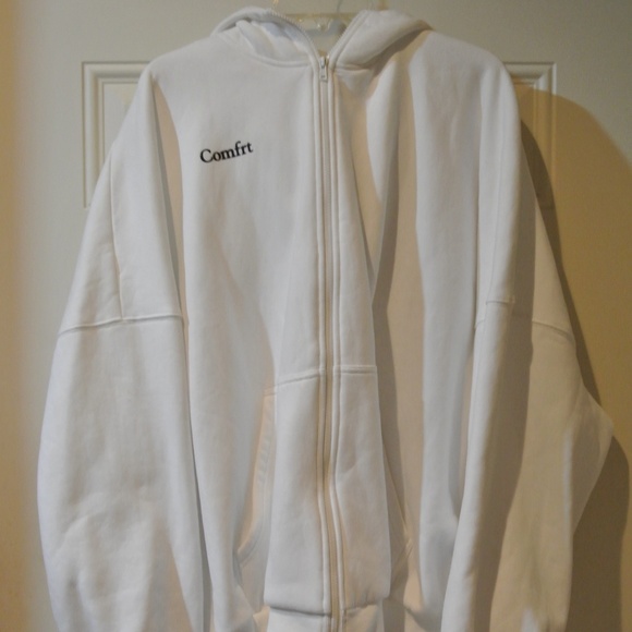 COMFRT WHITE 2X ZIP HOODIE - Picture 1 of 4